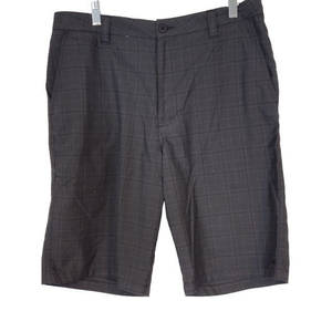 Men's Gray Checkered Pattern O'Neil Flat Front‎ Chino Bermuda Shorts Size 33